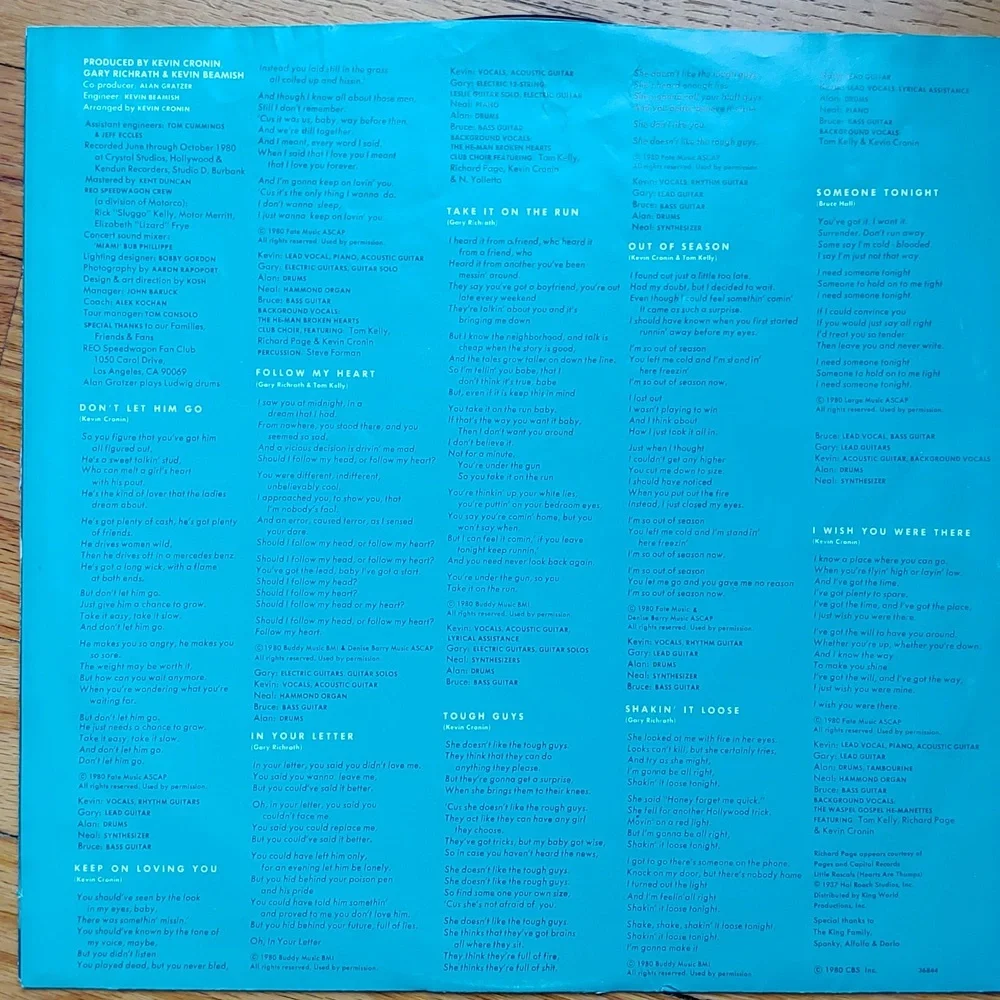 Reo Speedwagon Hi Infidelity, vinyl vintage record 1980 - Picture 6 of 10